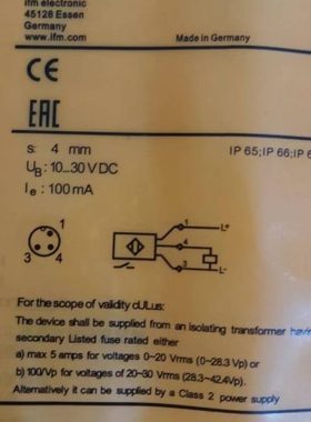 易福门IFM对射光电感应开关电感接近开关 IFC207 IFS244 OGE/S300