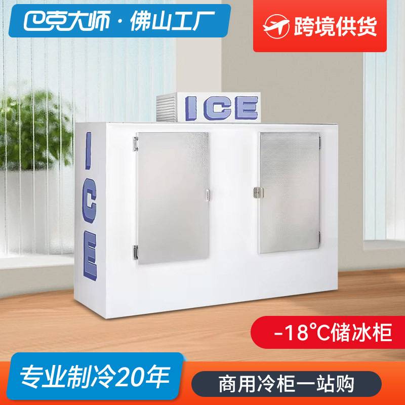 啤酒饮料冰块大容量储存柜制冷机冷冻柜跨境定制两门储冰柜商用