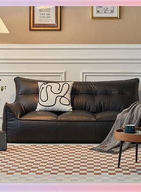 W9YX黑色双人沙发懒人沙发可睡可躺榻榻米卧室客厅服装店单人