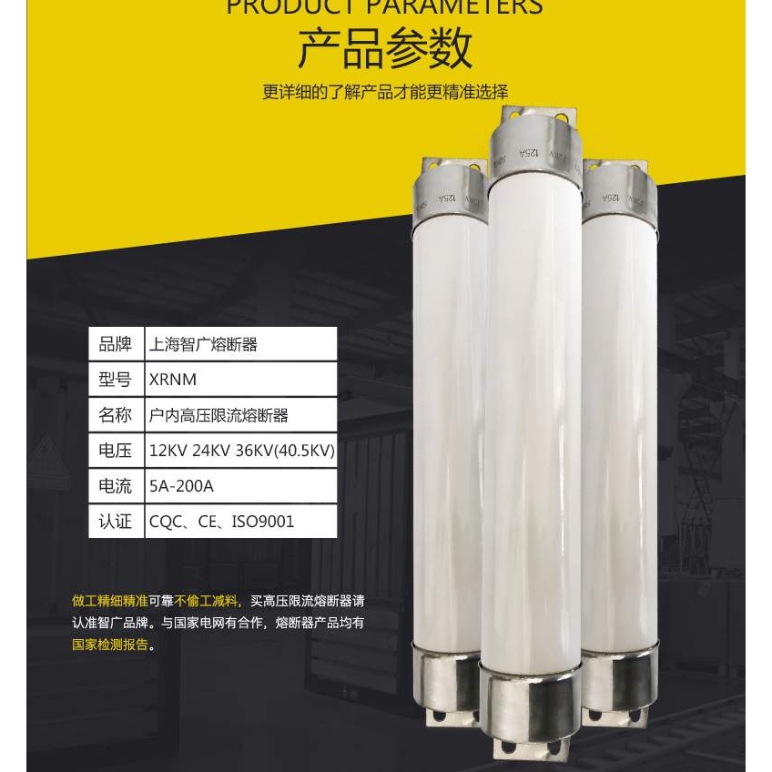ZGUA智广电动机保护熔断器XRNM1-12KV高压交流母线式插入式熔断器
