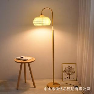 法式奶油风落地灯客厅卧室床头沙发边台灯民宿风布编灯氛围感调光