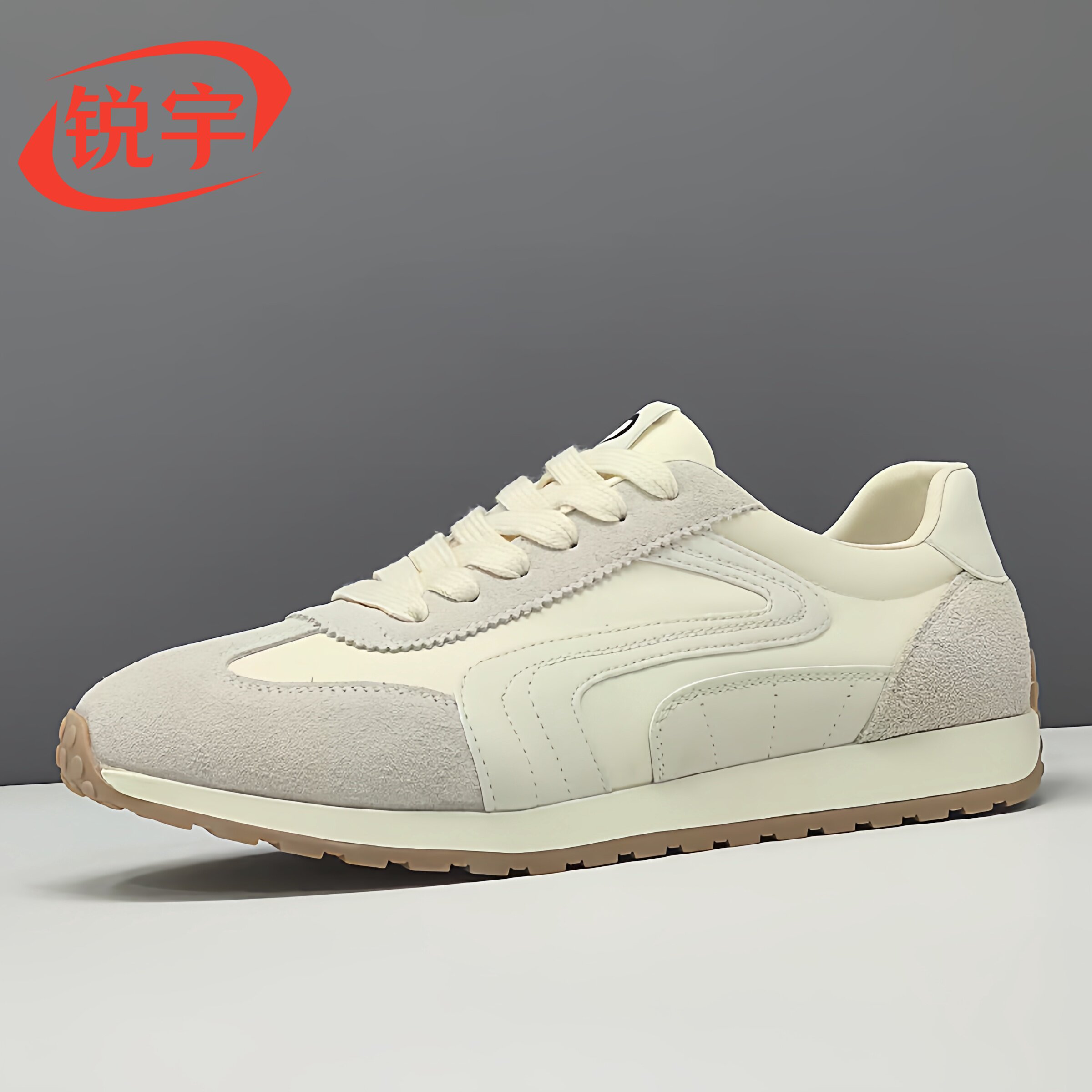 真皮板鞋男款潮流百搭鞋子冰丝布男鞋拼色男生潮鞋春夏透气休闲鞋