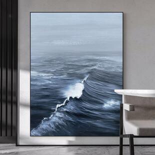油画 手绘油画《惊涛骇浪》客厅挂画玄关抽象装饰画餐厅壁画海浪