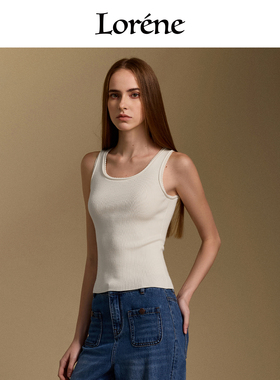 Lorene羊毛背心女简约修身亲肤柔软打底衫针织毛衣无袖吊带2025秋
