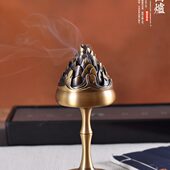 纯铜香炉家用室内客厅居室香插盘香檀香禅意摆件薰香炉博山炉大号