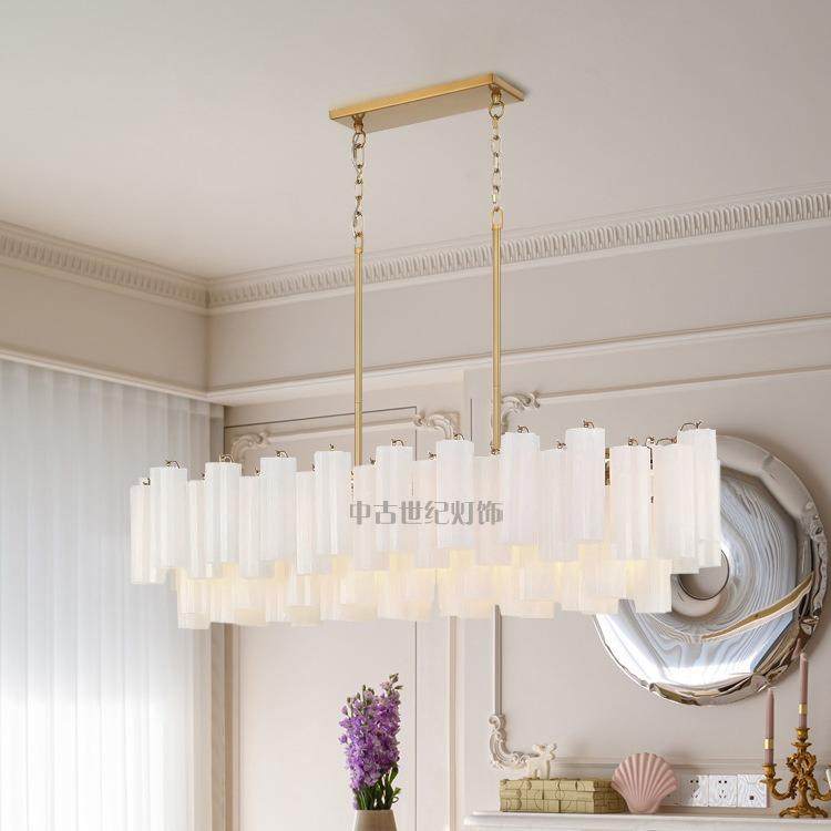 法式复古风吧台灯穆拉诺新款简约别墅中古彩色玻璃餐厅吊灯