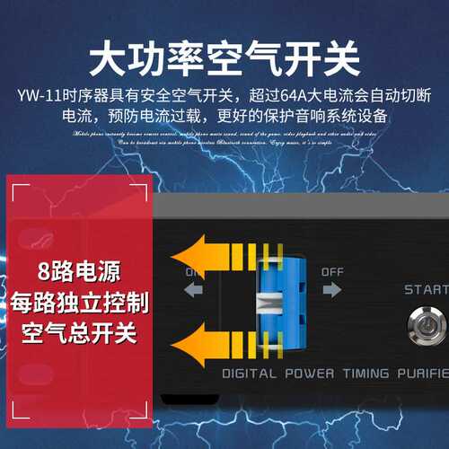 狮乐8路电源时序器带空气开关保护智能中控RS232内置定时控制器