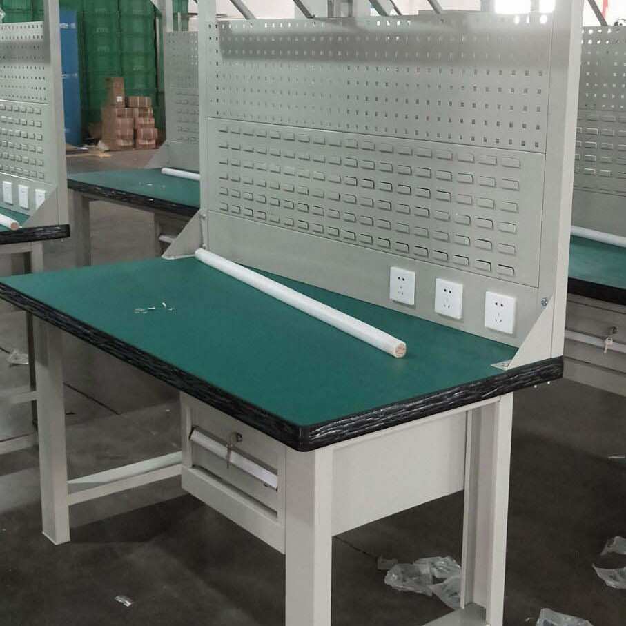 简存工厂带电风扇操作台 电子厂防静电工作桌 重型钳工台 办公桌