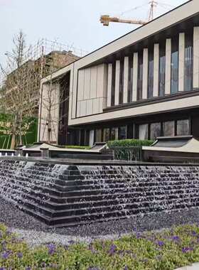 黑金沙光面花岗岩大板园林水景石材异形雕刻大理石加工