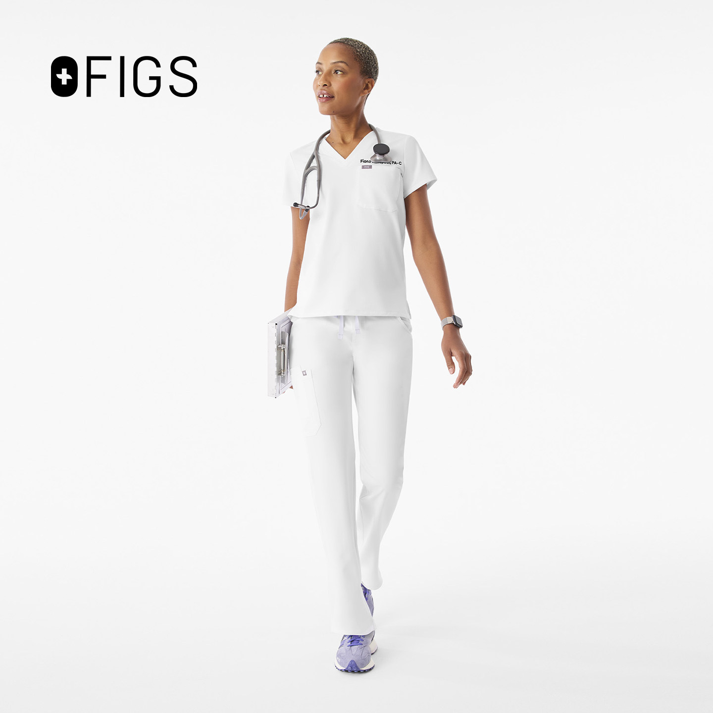 FIGS亮白医护套装女士刷手服