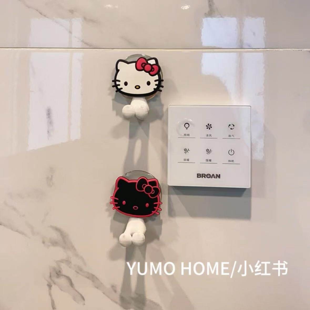 hellokitty挂钩浴室创意免打孔无痕吸盘粘钩卡通立体壁挂式收纳架