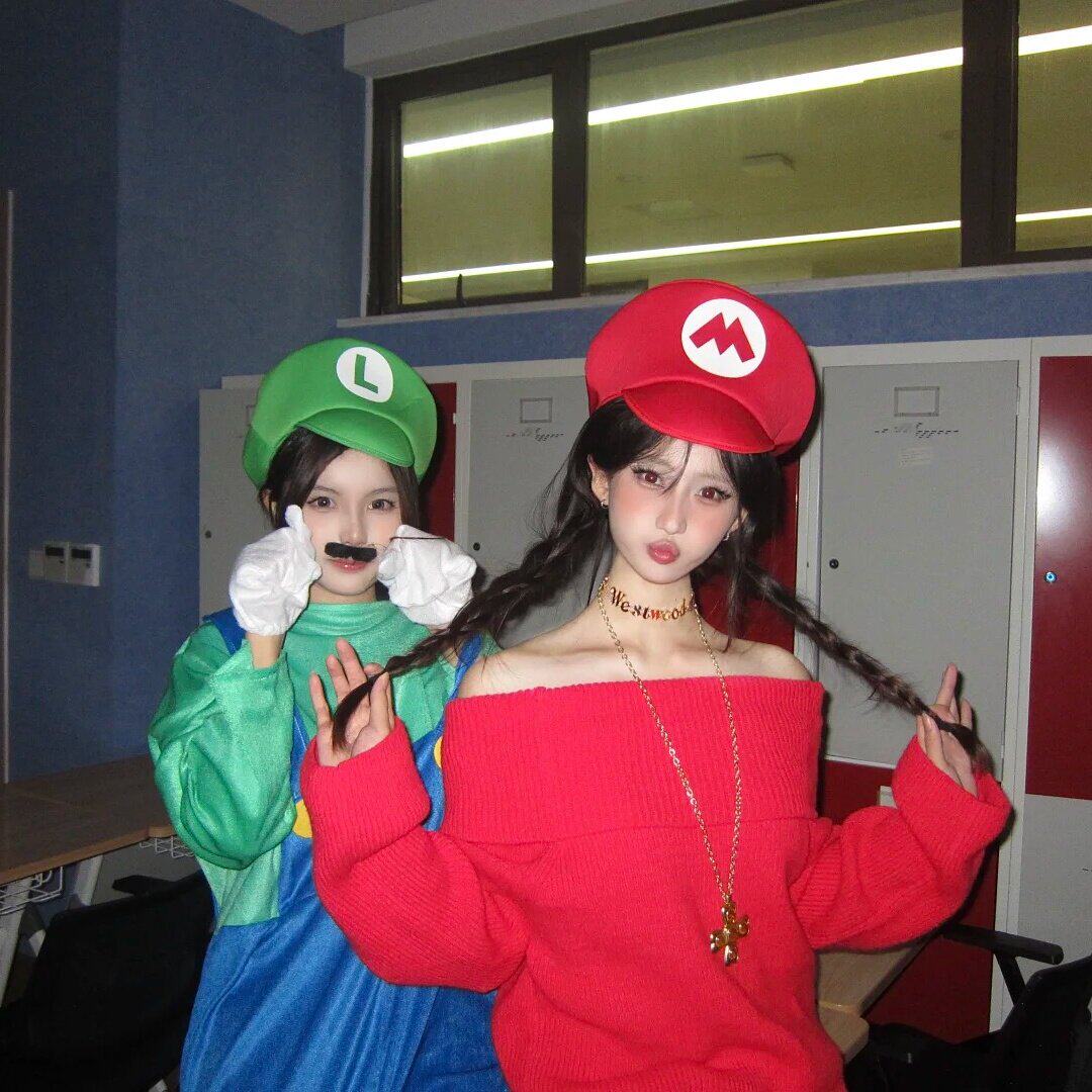 马里奥帽子超级玛丽可爱男女生搞怪cosplay拍照出片道具情侣闺蜜