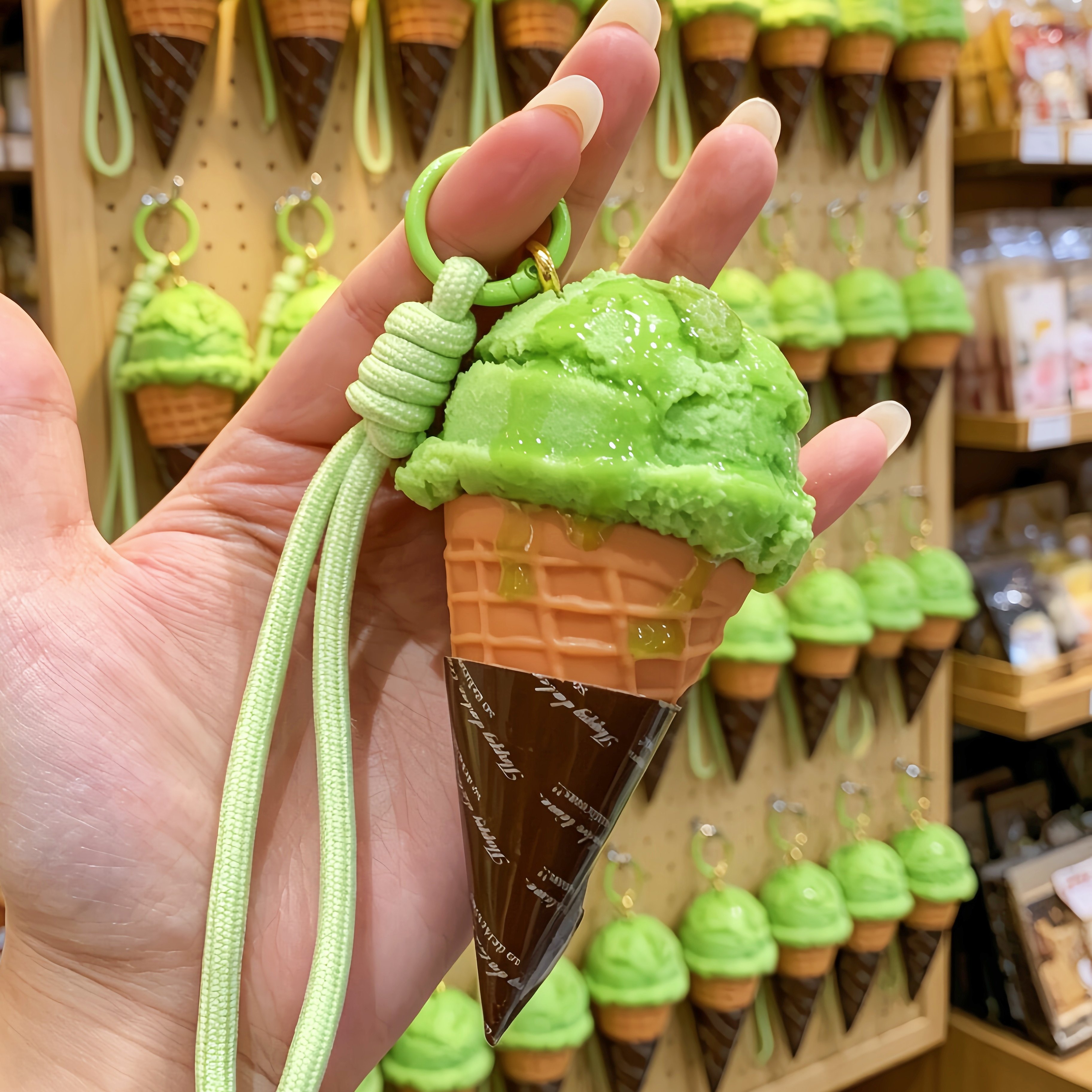 彷真冰激凌挂件学生上班族高颜值包挂饰甜美钥匙扣送朋友闺蜜礼物