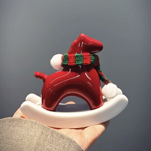 陶瓷小马摆件马到成功新年吉祥物办公室桌面工位装饰品本命年礼物