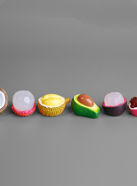 创意ins摆个拨开水果治愈心情仿真小摆件电脑日式工位办公桌面