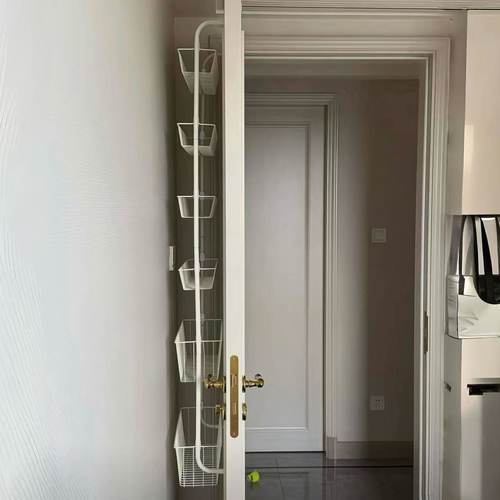 日系挂在门后的置物架15cm免打孔多层超薄浴室卧室门后收纳挂篮架