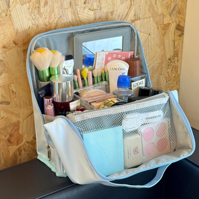 立式化妆包便携化妆刷笔袋收纳包大容量新款可站立旅行防水收纳袋
