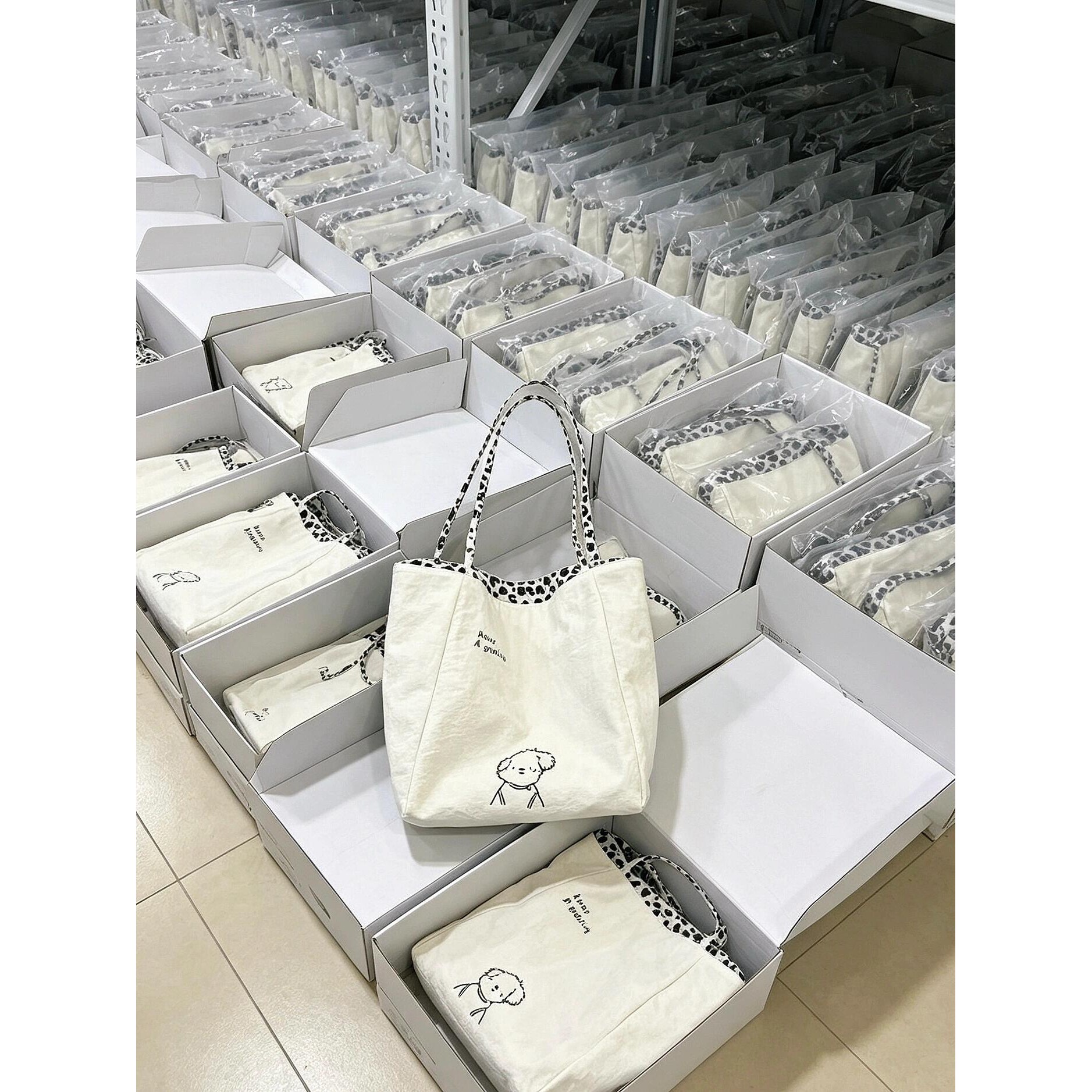 双面托特包大容量女通勤单肩包上班杂物小拎包大学生上课帆布包