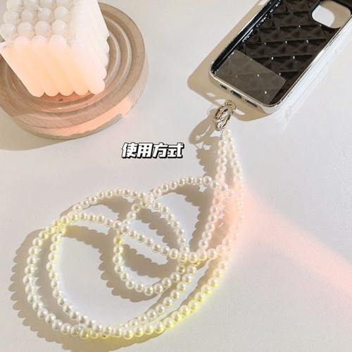 Clove 简约手机链斜挎长款纯色手工串珠手机壳挂绳背带式小包链条