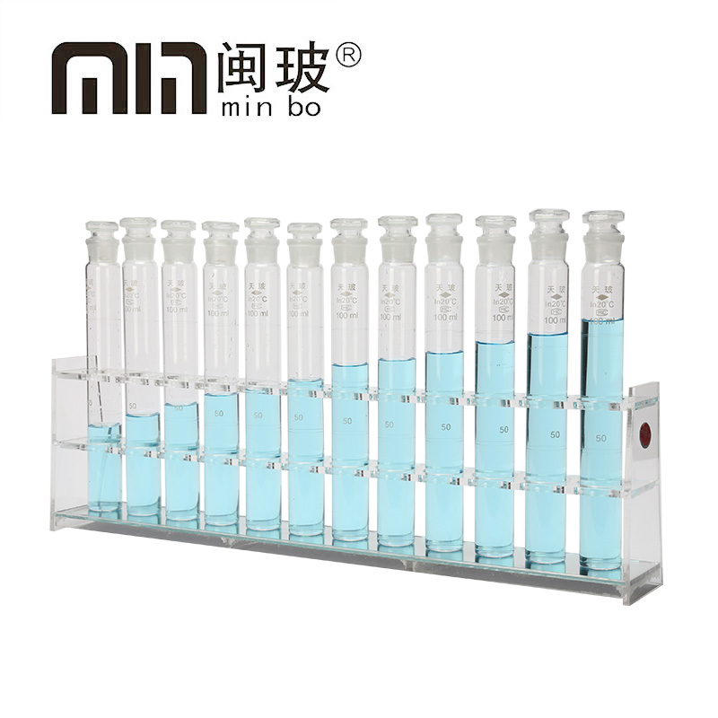 有机比色管架6/12孔p透明玻璃试管架样品展示双层塑料架子规格齐