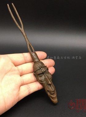 实心铜大圣壶叉摆件全铜带角孙悟空孙大圣铜把件铜器微雕茶艺茶宠