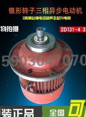南京总厂ZD131-4 3.0KW电机 锥形转子电机2T吨电动葫芦主起升电机