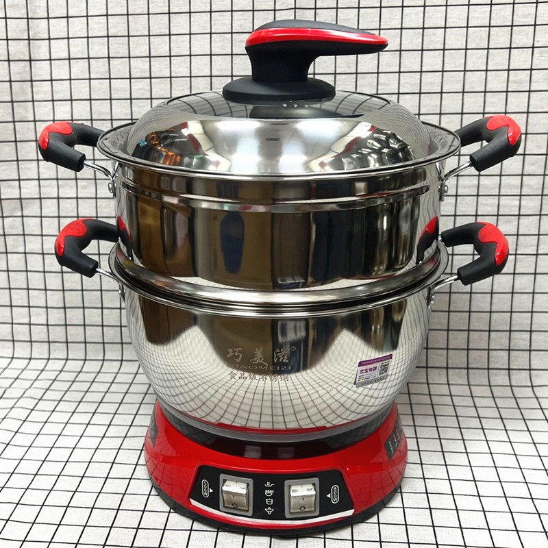 加厚巧美滋不锈钢电热锅学生锅24cm-26cmM电蒸锅 电煮锅 电饭锅