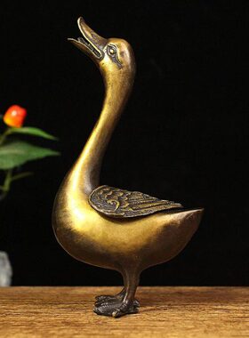 仿古纯铜鸭子香薰炉摆件创意中式香炉家居客厅装饰摆设室内香薰炉
