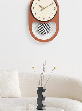 EMITDOOG免打孔现代简约挂钟北欧轻奢客厅家用2023新款网红时钟
