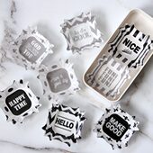 微波炉可用 北欧风 饰分隔杯 便当装 30个 黑白几何隔菜杯