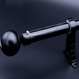 杆子杠子黑色罗马杆加厚挂杆装饰头支架子滑杆静音侧装单窗帘双杆