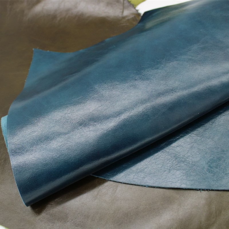 头层牛皮皮料真皮蓝色蜡变油蜡皮复古变色沙发皮床头Y座椅皮整张