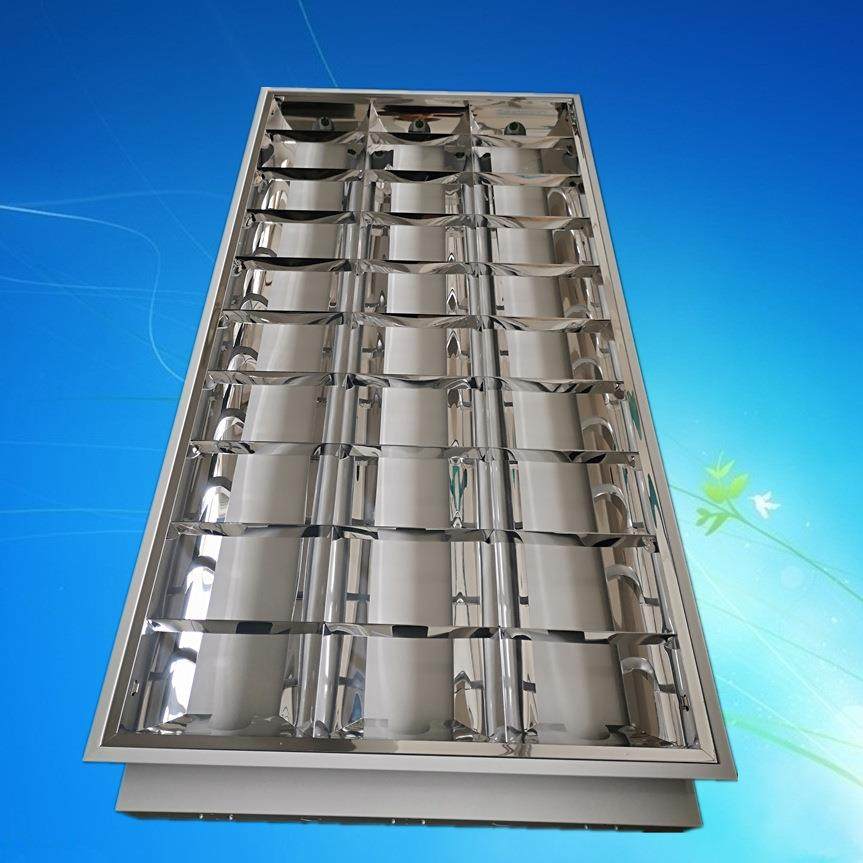 调顺T8LED灯盘Ｖ型嵌入式格栅灯1200*600日光灯3管格栅