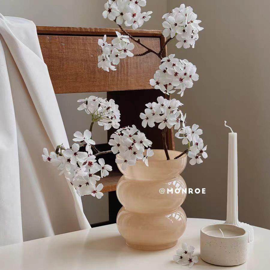 白桃圈圈高品质玉色圆筒玻璃花瓶客厅餐厅水养插花装饰摆件,清洗/食品/商业设备,风口/风叶/风机配件,淘宝优惠券,粉丝福利购,淘宝优惠卷