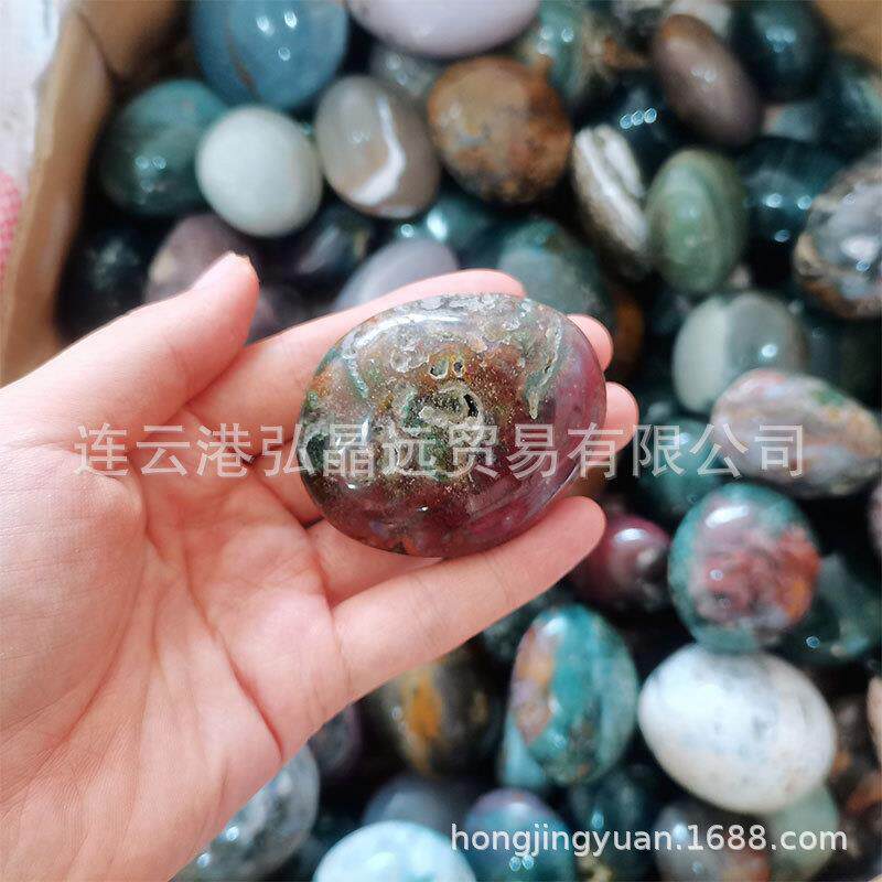 海洋碧玉随形把玩海洋石随型手把件水晶摆件原石打磨