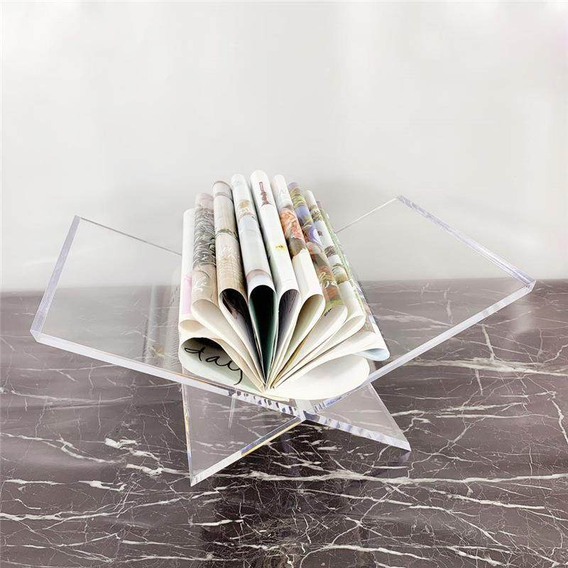 现代简约售楼处样板间大理石亚克力书架书报夹摆件杂志架软装饰品