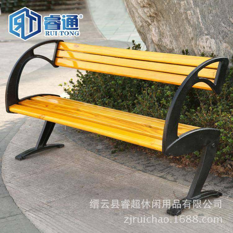 公园实木长椅定制金属骨架长椅小区环保长椅供应