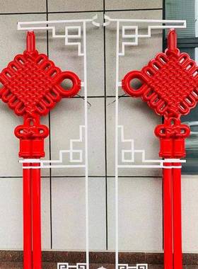 太阳能led路灯中国结路灯杆装饰灯亚克力灯笼配件户外灯箱广告牌