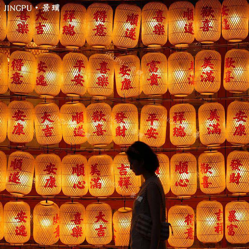 2025过新年油纸潮汕灯笼墙景区街道户外防水防晒古风装饰节日布置