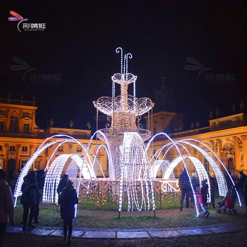 彩蜻蜓户外装饰造型灯灯光节灯光秀3米动态喷泉灯制作