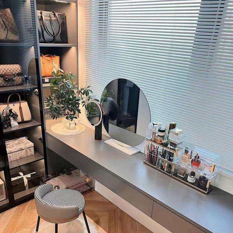 化妆镜台式桌面梳妆台镜子卧室现代简约镜立式化妆师无S