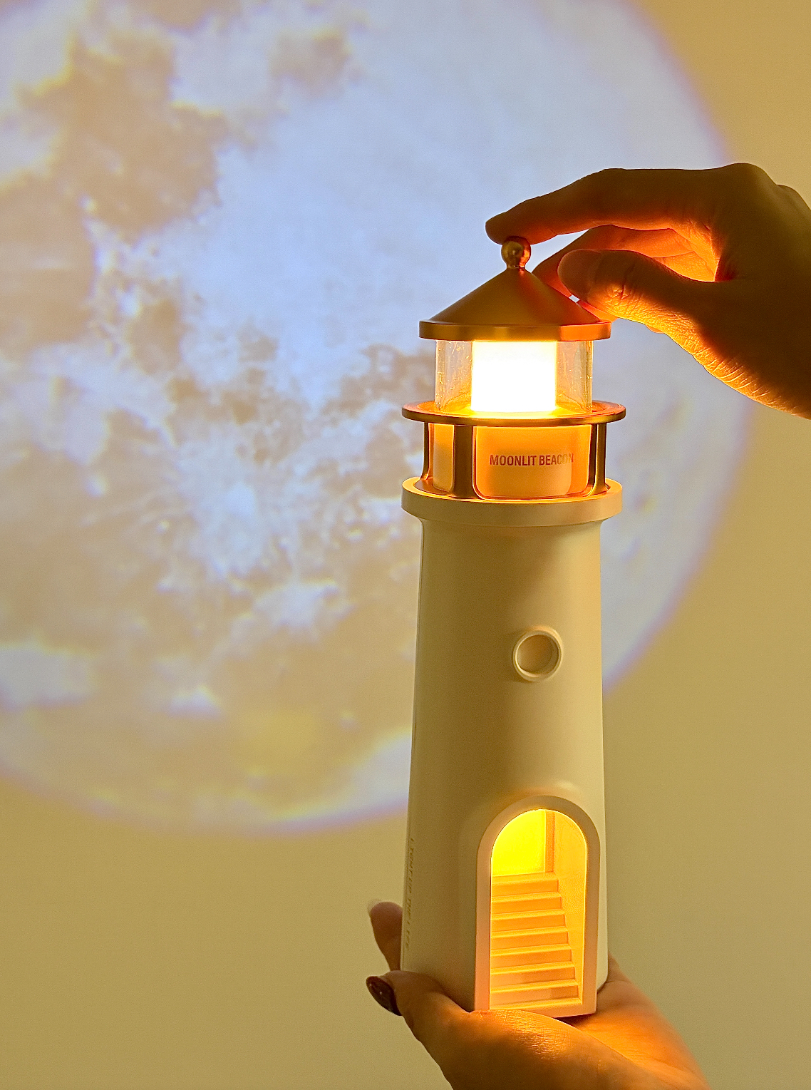 月光灯塔小夜灯月亮星空投影灯音箱送男朋友圣诞节礼物实用纪念感