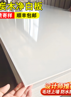 竹炭木净白板镜白板金属板碳晶板护E墙板木饰面板装饰板白色镜面