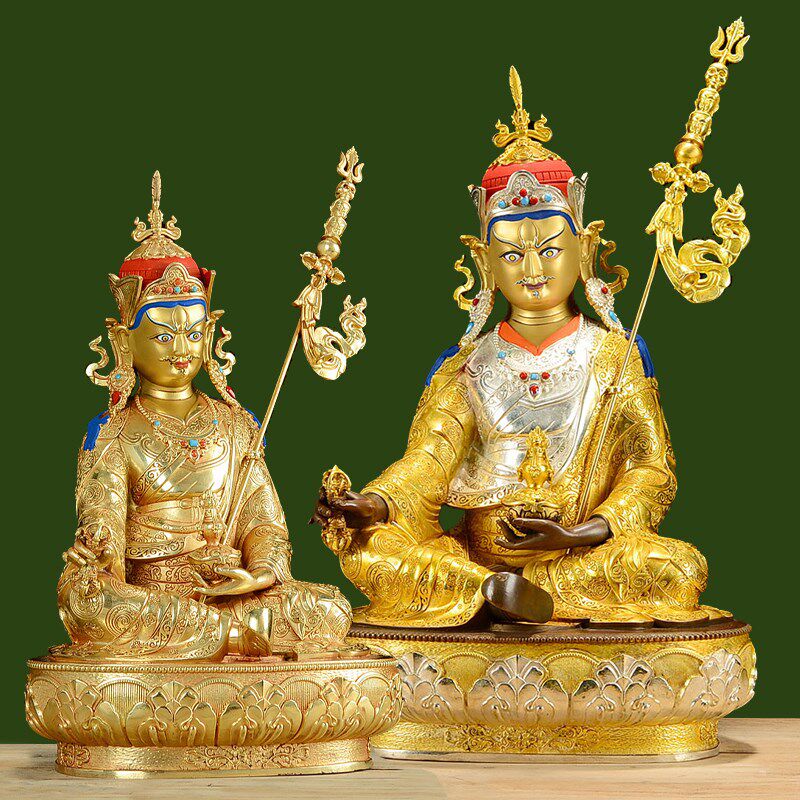 莲花生大士纯铜佛像鎏金鎏银西藏供奉5寸7寸10寸15寸20寸莲师N01