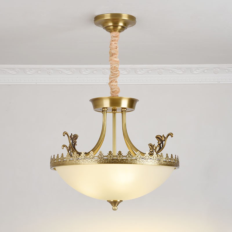 美式复古全铜过道餐厅卧室半吸顶吊灯现代简约创意门厅玄关工程灯