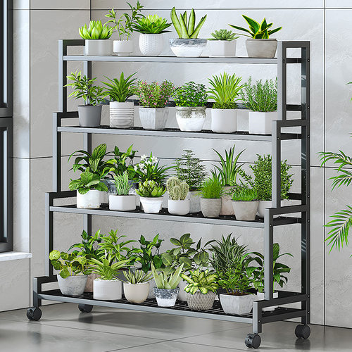花架阳台置物架阶梯式多层植物多肉花盆托架铁艺花架子客厅落地式