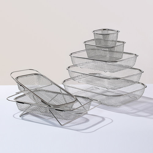 米木厨房沥水网篮不锈钢多用洗菜洗水果网盆钢丝网篓多个规格可选