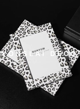 现代艺术豹纹实木皮革照片相框摆件床头柜卧室摆设样板间软装家居