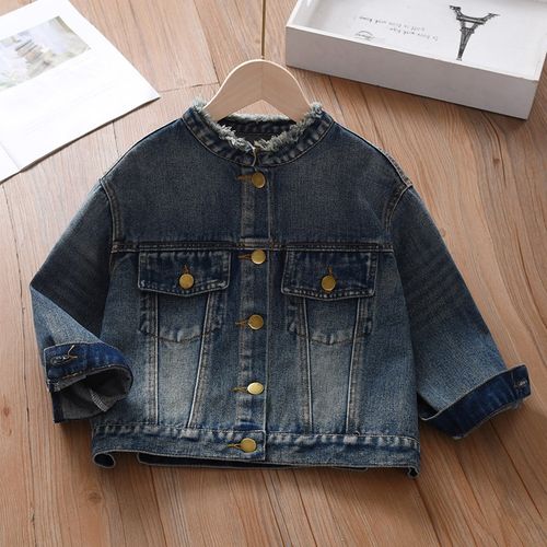 男女童春秋牛仔外套2024休闲韩版长袖韩版上衣儿童洗水夹克牛仔