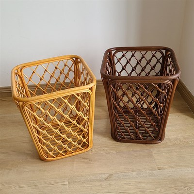 藤篮脏衣篮藤编收纳篮布艺藤编整理箱家居酒店餐厅家庭毛巾筐手工